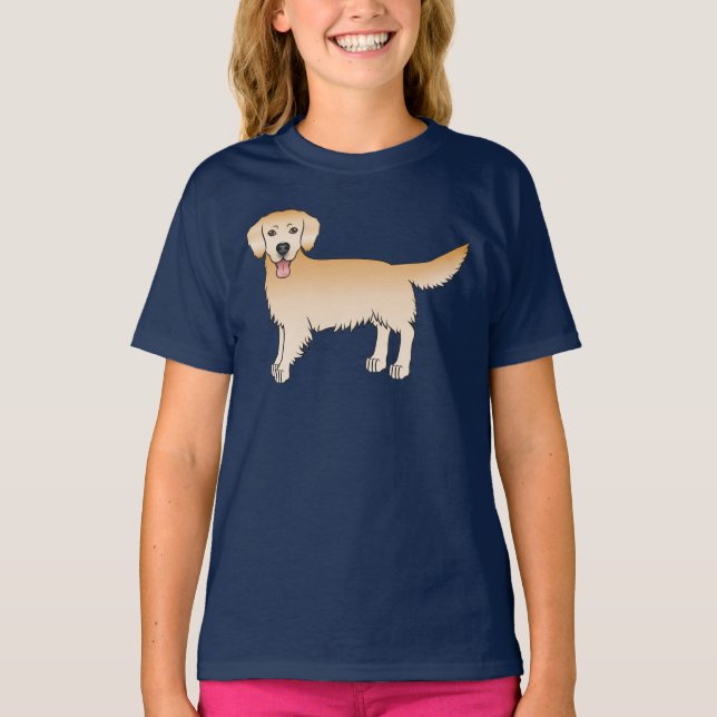 T-shirt Joyeux Yellow Golden Retriever mignon chien de des (Devant)