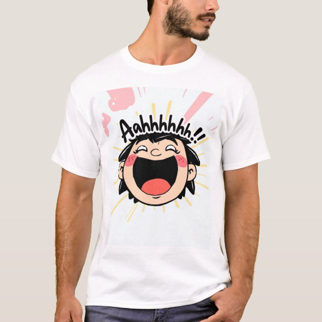 T-shirt Joyful Scream - Fun Dessin Expression (Devant)