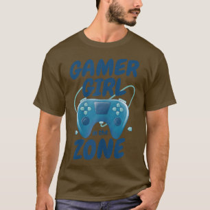 T-shirt Joystick Gamer Girl Dans La Zone Jouer Drôle Vidéo