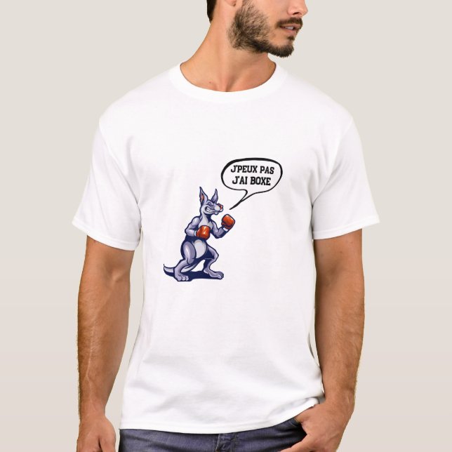T-shirt J'peux pas j'ai boxe, kangourou boxeur (Devant)