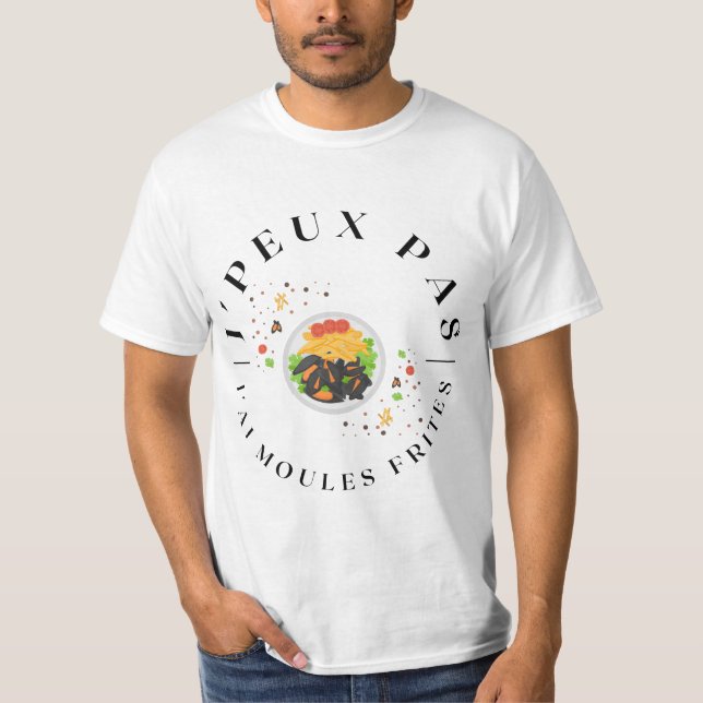 T-shirt J'peux pas j'ai moules frites (Devant)