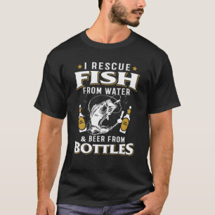 T-shirt J'Secourt Du Poisson De Bière D'Eau De Bouteilles 