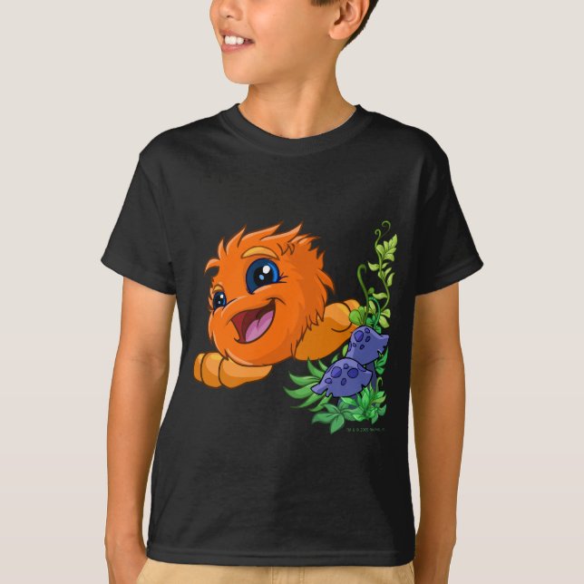 T-shirt JubJub orange heureux au central de Neopia (Devant)