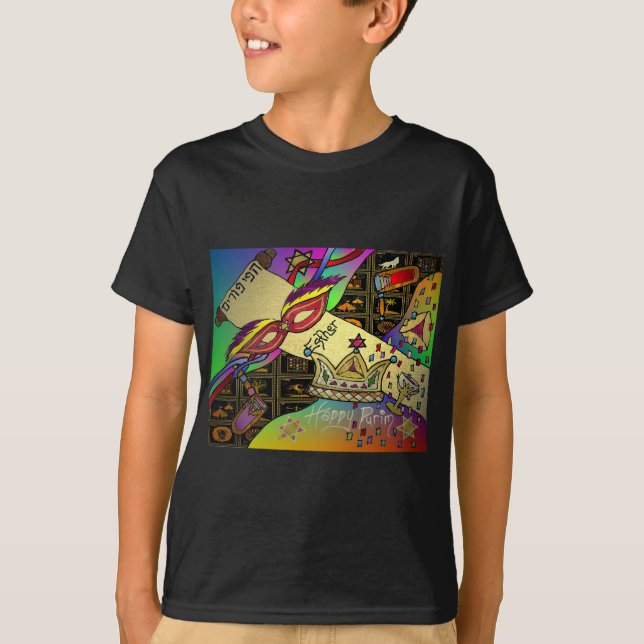 T-shirt Judaica Joyeux Purim Juif Vêtements cadeaux (Devant)