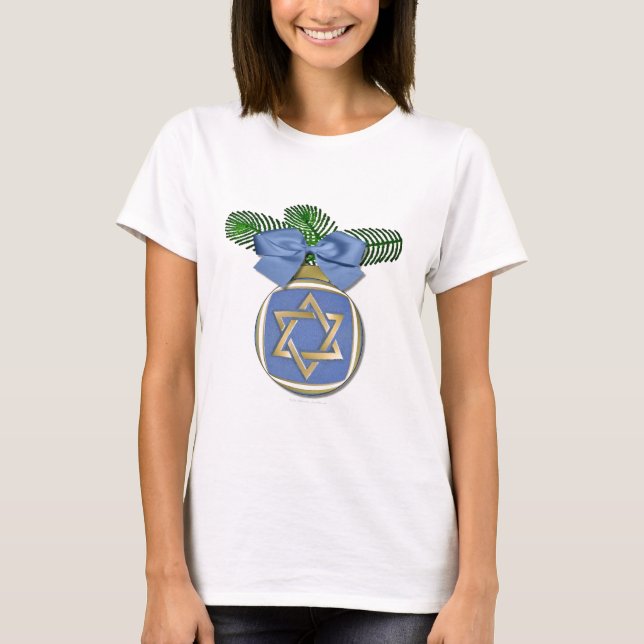 T-shirt Judaïque Hanoukka Star Of David Ornament Print (Devant)