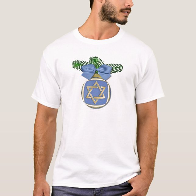 T-shirt Judaïque Hanoukka Star Of David Ornament Print (Devant)