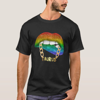 T-shirt Juicy Lips Gold Chain Taurus Zodiac Birthday Gifts