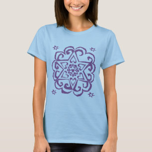 T-shirt Juif : Mandala d'étoile de David et de coeurs