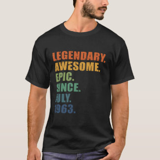 T-shirt Juillet 1963 60 Anniversaire 60E