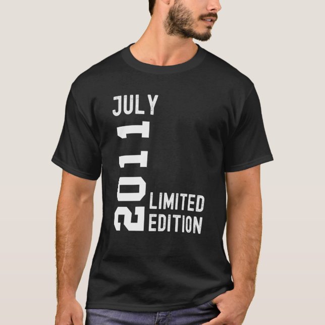 T-shirt Juillet 2011 Bonne fête d'anniversaire (Devant)