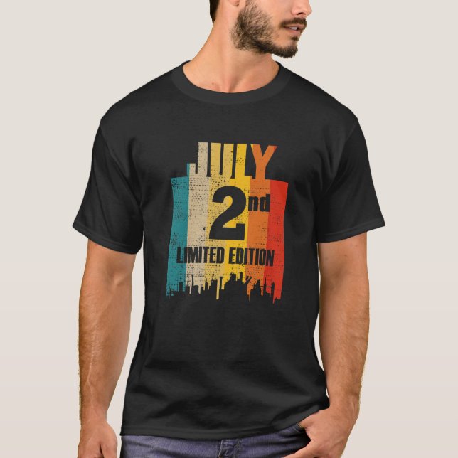 T-shirt Juillet 2 Edition Limitée Juillet 2E Jour Mois 7 R (Devant)