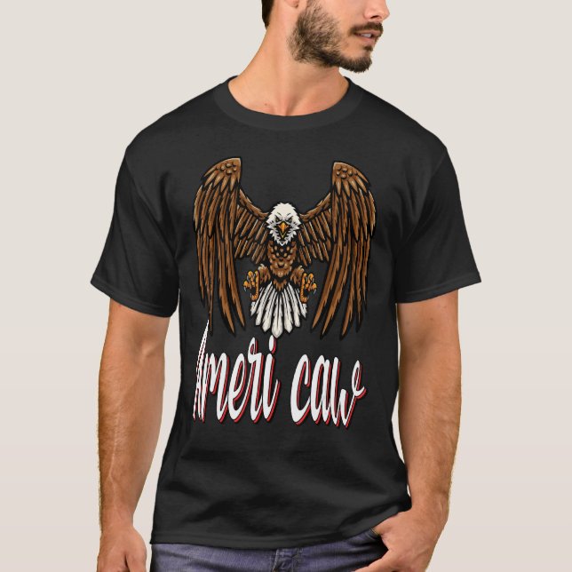 T-shirt Juillet 4 Drapeau américain Usa Patriotic Eagle Am (Devant)