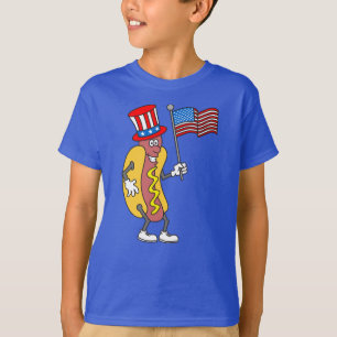 T-shirt Juillet 4 Patriotic Hot Dog Funny