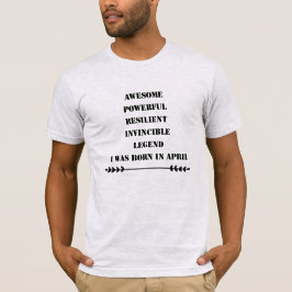 T-shirt Juillet d'anniversaire du mois d'avril et typograp
