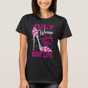 T-shirt Juillet Femme Vivant Ma Meilleure Vie Chaussures R