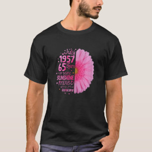 T-shirt Juillet Fille 1957 65 Ans 65e Anniversaire