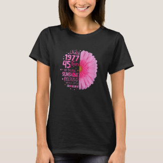 T-shirt Juillet Fille 1977 45 Ans 45e Anniversaire