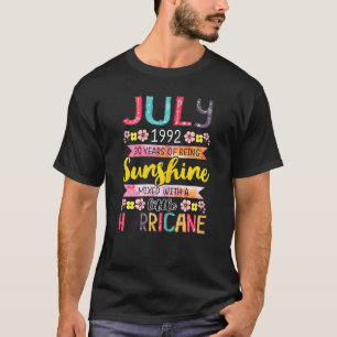 T-shirt Juillet Fille 1992 30 Anniversaire 30 Anniversaire
