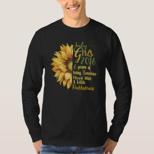 T-shirt Juillet Fille 2016 6 Ans 6 Anniversaire Soleil