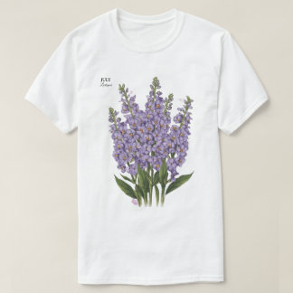 T-shirt Juillet Larkspur Bloom - Cadeau d'anniversaire per