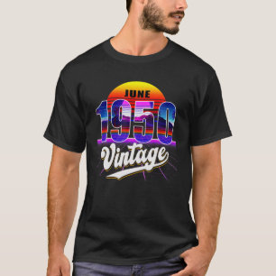 T-shirt Juin 1950 Retro 71St Anniversaire Vaporwave 70'S S