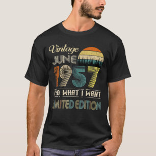 T-shirt Juin 1957 Anniversaire Vintage de 65 Ans