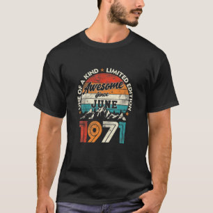 T-shirt Juin 1971 Vintage 50 Ans Retro 50E Anniversaire