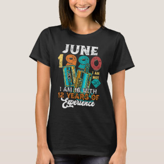 T-shirt JUIN 1990 Cassette Anniversaire 18 Avec 12 Ans D'E