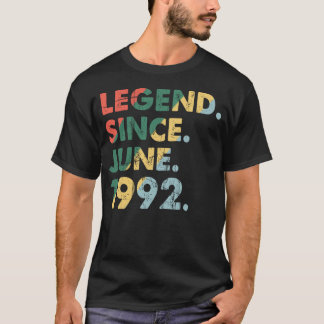 T-shirt Juin 1992 Légende Année 1992 Légende rétro depuis