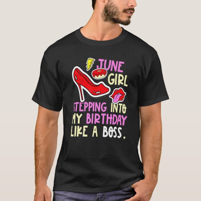 T-shirt Juin Mois de la naissance des filles talons Steven (Devant)