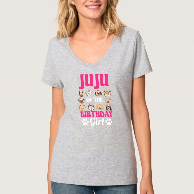 T-shirt Juju De L'Anniversaire Fille Chien Paw Anniversair (Devant)
