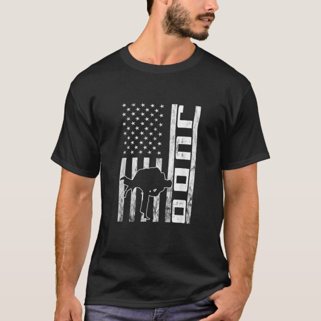 T-shirt Jules USA Veste Drapeau Lutte America Martial Art (Devant)