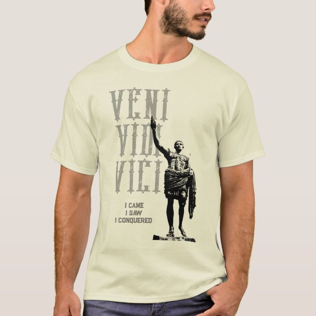 T-shirt Julius Caesar Citation Veni Vidi Vici Mens Natural (Devant)