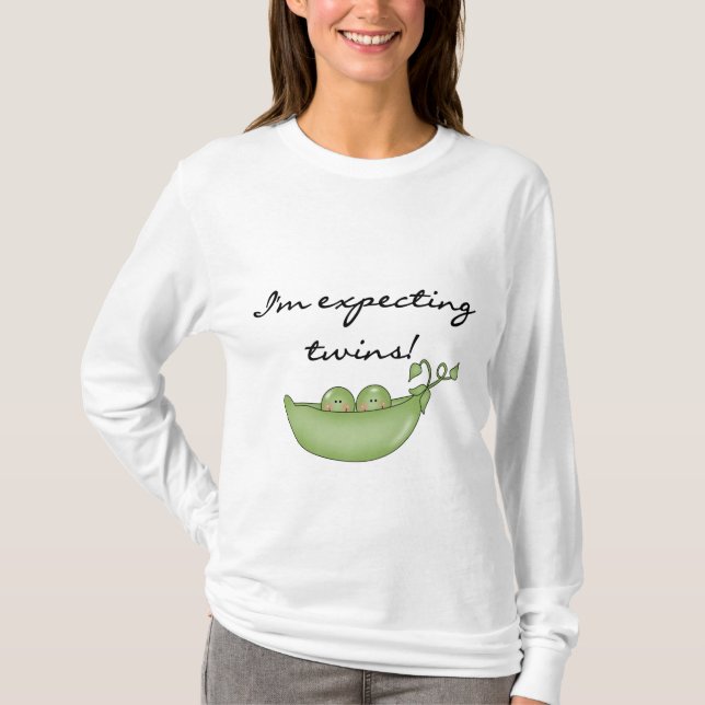 T-shirt Jumeaux attendus - Pois dans un pod (Devant)