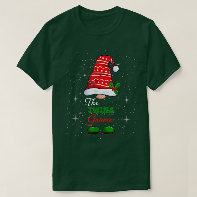 T-shirt Jumeaux Gnome Famille Correspondant Noël Funny Pyj (Design devant)
