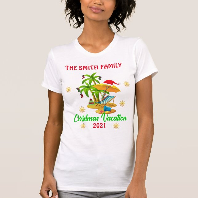 T-shirt jumelé du groupe de vacances de Noël (Devant)