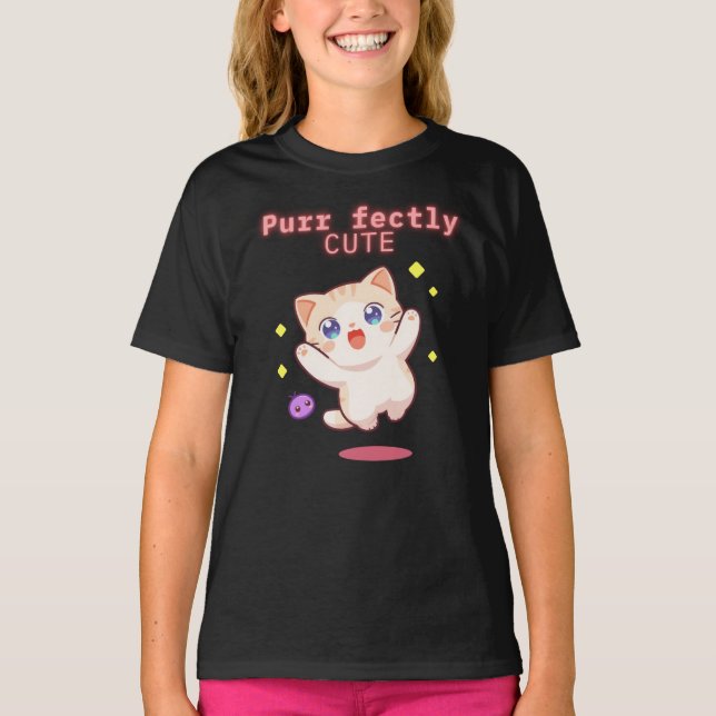 T-shirt Jumping Cat Kids Tee (Devant)