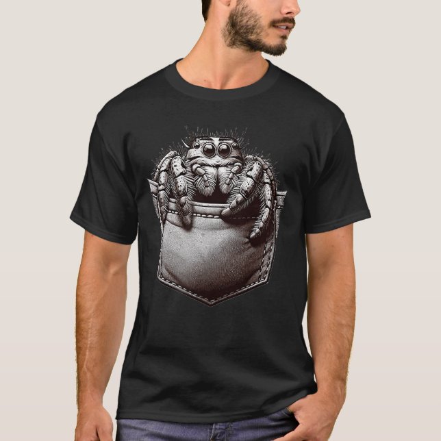 T-shirt Jumping Spider in Pocket Cute little Jumping Spide (Devant)