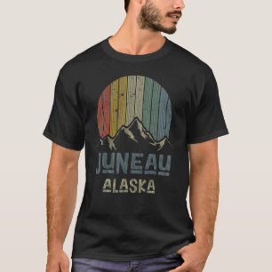 T-shirt Juneau Alaska Rétro Alaskan Faune Aurora Boreal