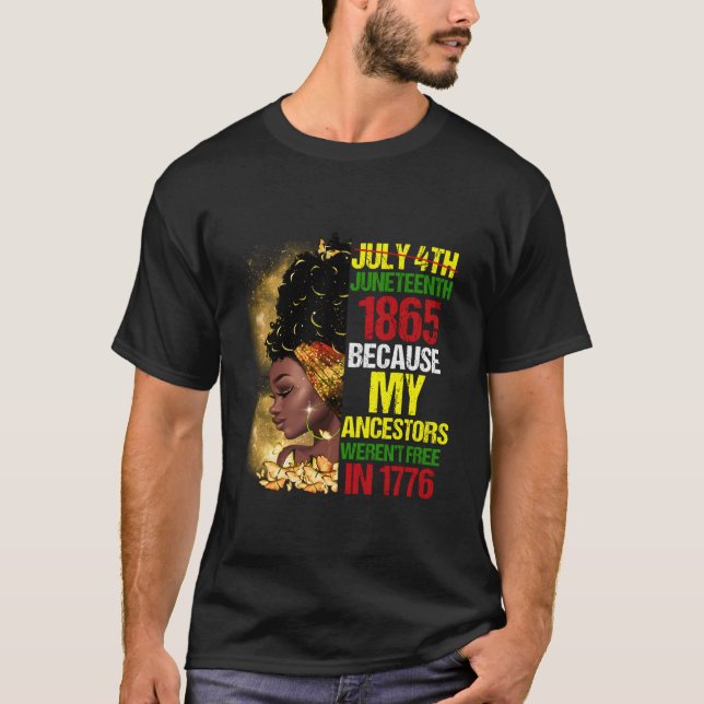 T-shirt Junenth Black Because My Ancestor Weren'T Free 177 (Devant)