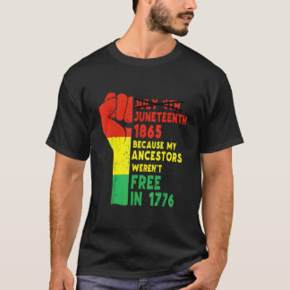 T-shirt Junenth My Ancestors Free Black African Flag Pride