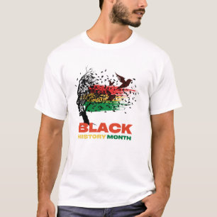 T-shirt Junetdix Arbre Afrique racine Afro Fière Noir Juin