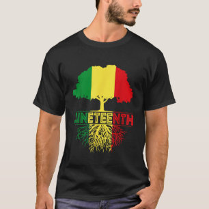 T-shirt Junetdix Arbre Afrique racine Afro Fière Noir Juin