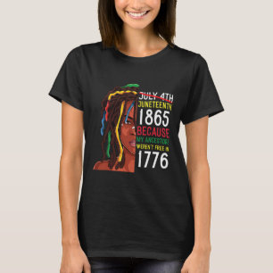 T-shirt Junetdix Day Ancestors Gratuit 1776 Juillet 4 Noir