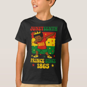 T-shirt Juneteenth 1865 Groovy Toddler Boy Dabbing Prince