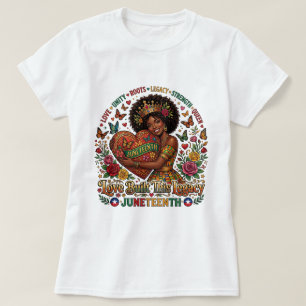 T-shirt Juneteenth « Alimenté par le café et la li