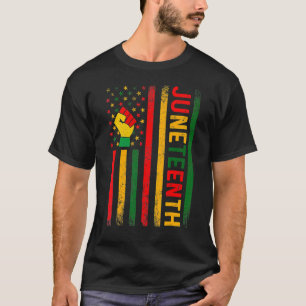 T-shirt Juneteenth Fist Usa Flag June 1865 African America