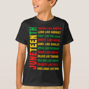 T-shirt Juneteenth rêve comme martin histoire noire africa