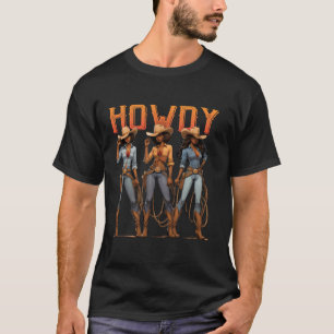 T-shirt Junetten Cowgirl Western Rodeo Melanin Américain