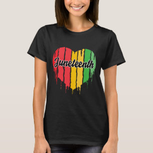T-shirt Junetten Heart Black History Afro-American Afric